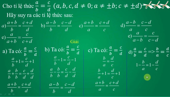 Kinh nghiệm giải toán về tỉ lệ thức, tính chất của dãy tỉ số bằng nhau ở môn Đại số lớp 7