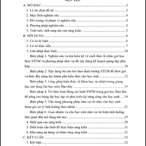 To chuc gio hoc STEM va phuong phap sam vai de nang cao hieu qua hoc tap mon Dao duc cho hoc sinh lop 2