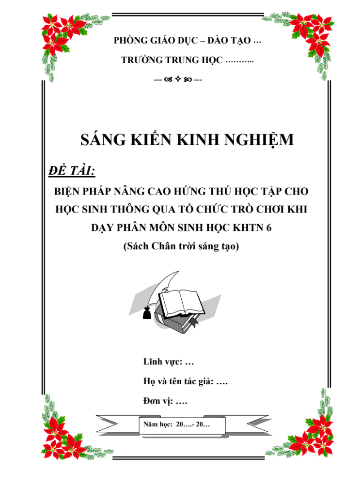 Biện pháp nâng cao hứng thú học tập cho học sinh thông qua tổ chức trò chơi khi dạy phân môn Sinh học KHTN 6 (CTST)
