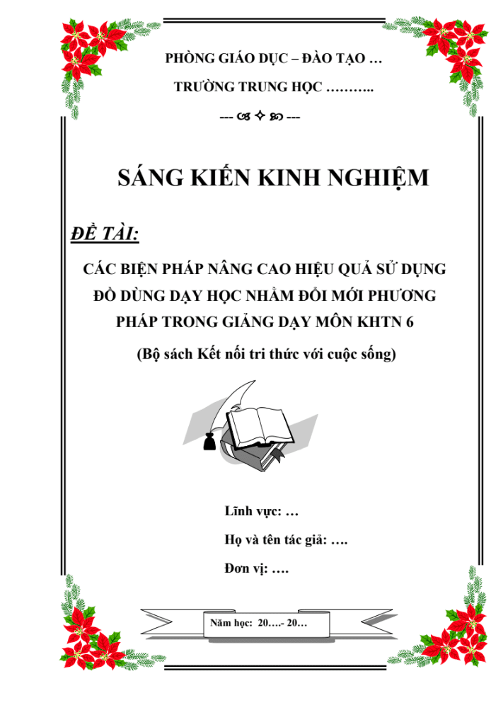 Các biện pháp nâng cao hiệu quả sử dụng đồ dùng dạy học nhằm đổi mới phương pháp trong giảng dạy môn KHTN 6 (KNTT)