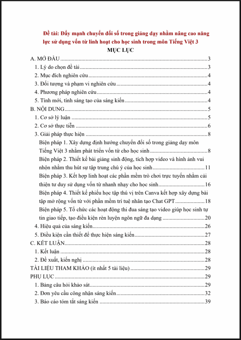 Đẩy mạnh chuyển đổi số trong giảng dạy môn Tiếng Việt 3 nâng cao năng lực sử dụng vốn từ linh hoạt cho học sinh