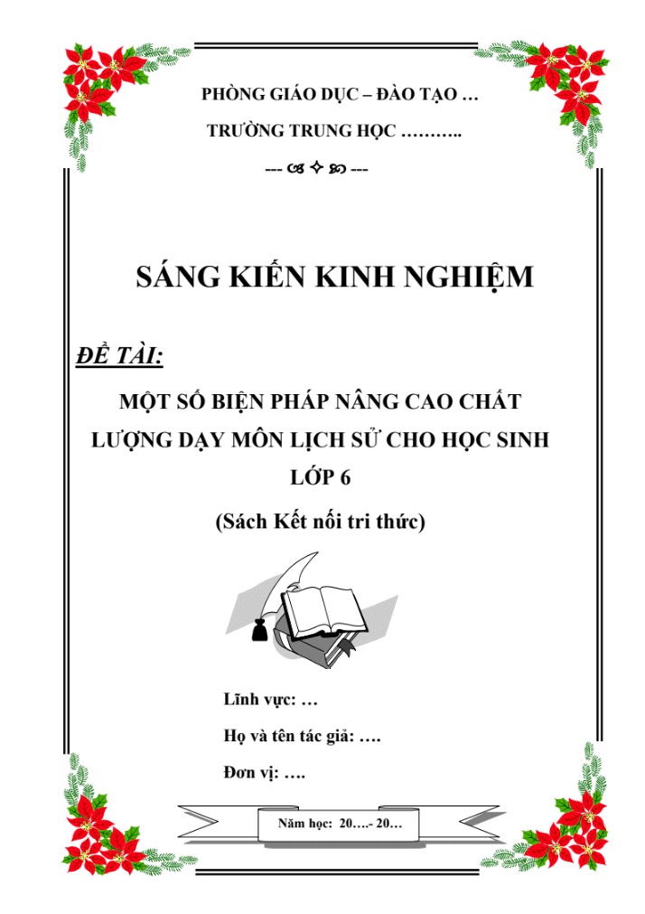 Một số biện pháp nâng cao chất lượng dạy môn Lịch sử cho học sinh lớp 6 (Sách Kết nối tri thức)