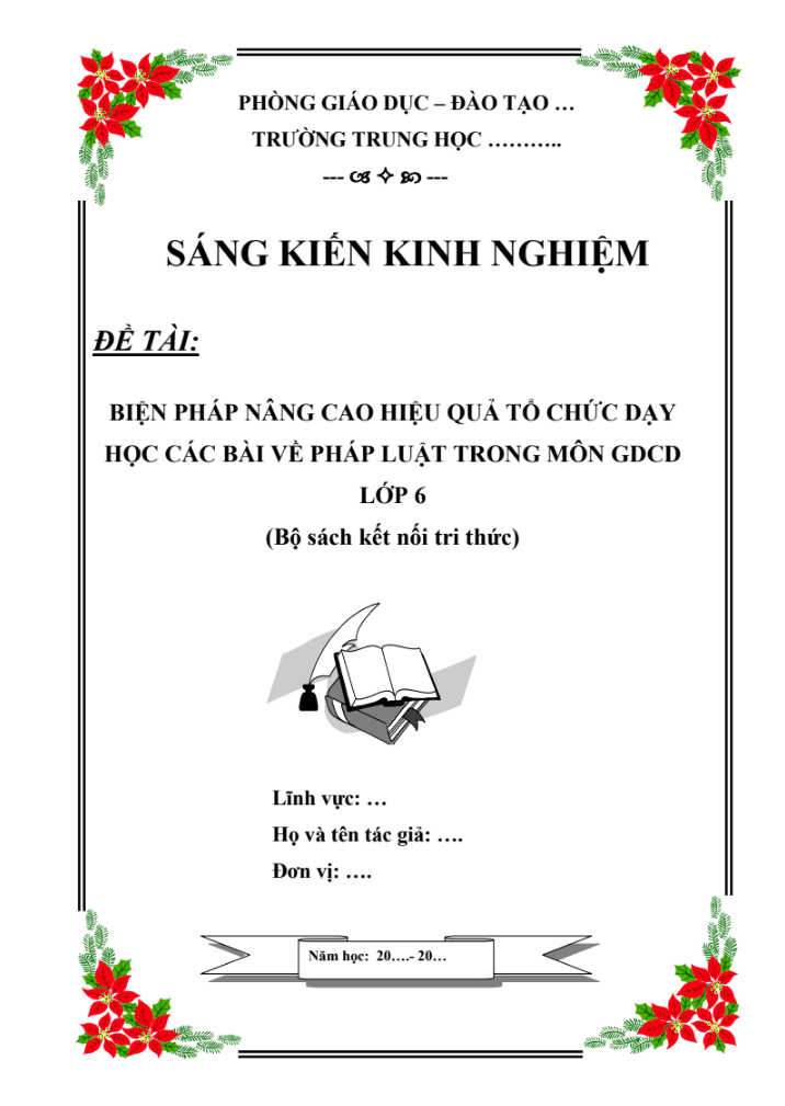 Một số biện pháp tổ chức dạy học các bài về pháp luật hiệu quả trong  môn GDCD lớp 6 (Bộ sách kết nối tri thức)