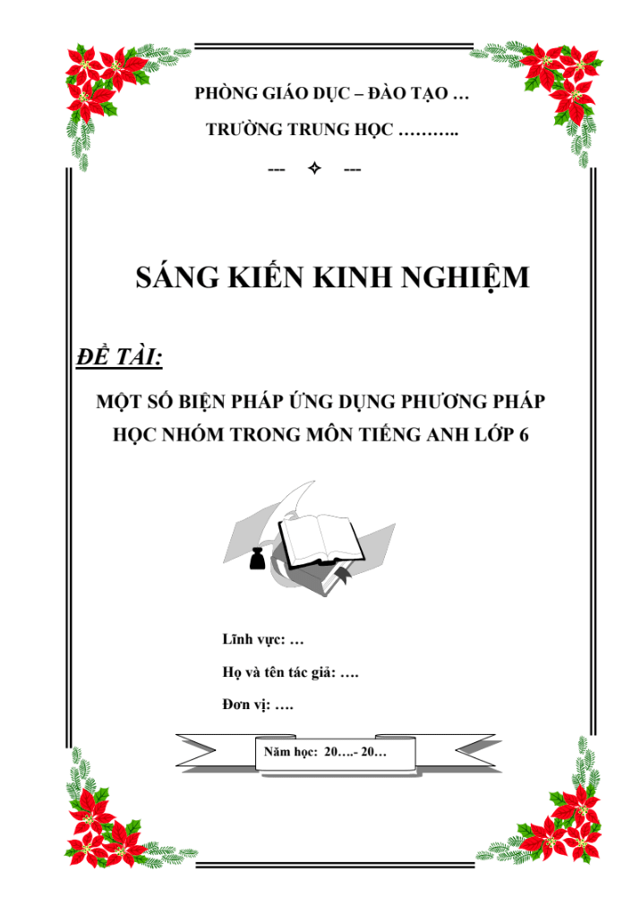 Một số biện pháp ứng dụng phương pháp học nhóm trong môn tiếng Anh lớp 6 (Bộ sách GlobAL succes)