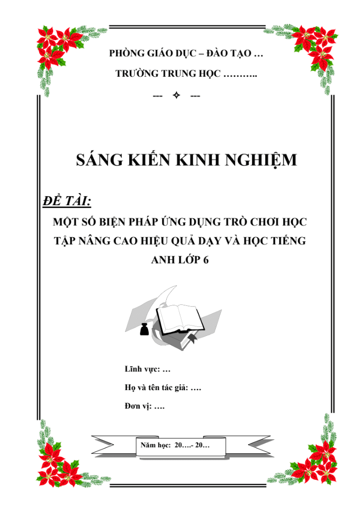 Một số biện pháp ứng dụng trò chơi học tập nâng cao hiệu quả dạy và học tiếng Anh lớp 6(Bộ sách GlobAL succes)