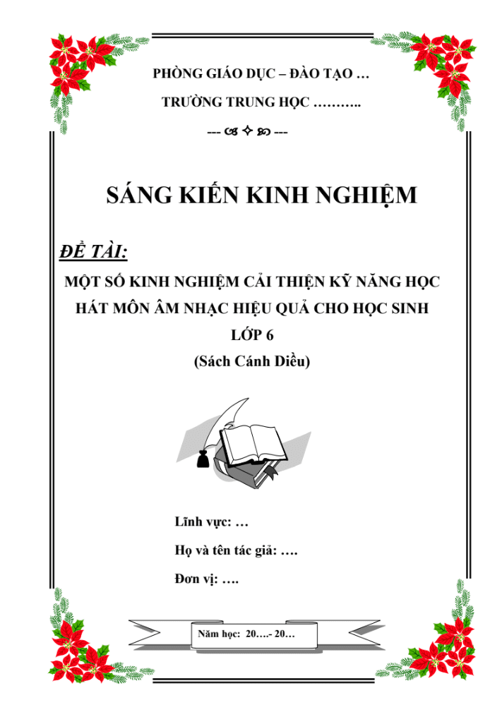 Một số kinh nghiệm cải thiện kỹ năng học hát môn  âm nhạc hiệu quả cho học sinh lớp 6 (Sách Cánh Diều)