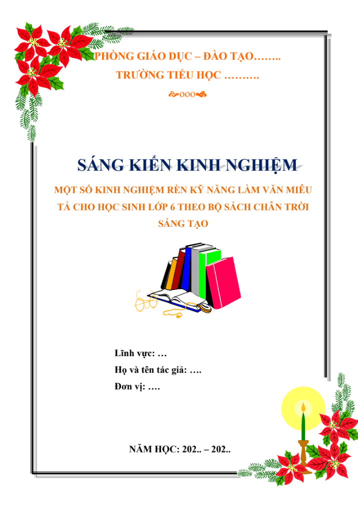 Một số kinh nghiệm rèn kỹ năng làm văn miêu tả cho học sinh lớp 6 theo bộ sách Chân trời sáng tạo