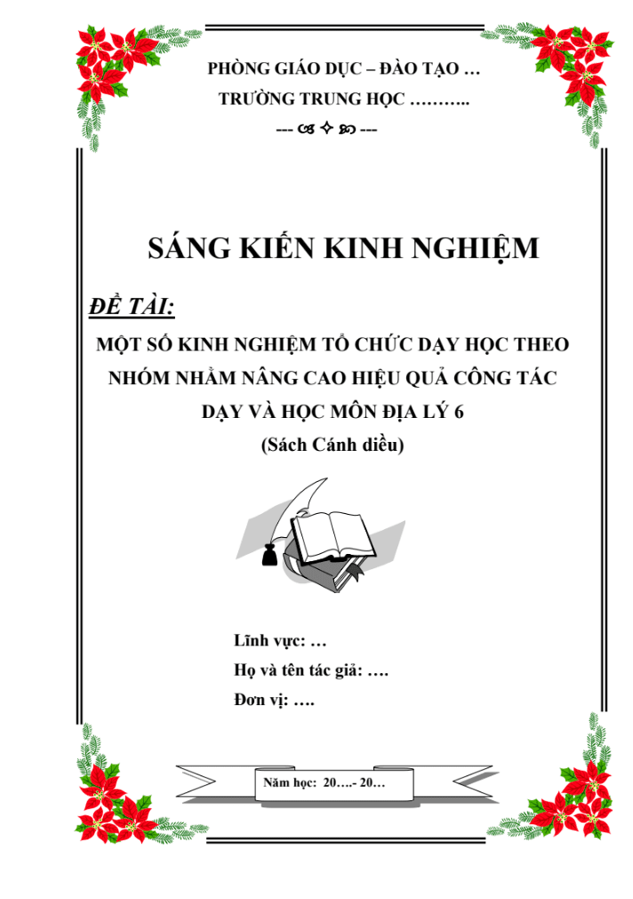 Một số kinh nghiệm tổ chức dạy học theo nhóm nhằm nâng cao hiệu quả công tác dạy và học môn Địa lý 6 (Sách Cánh diều)