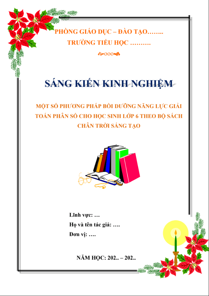 Một số phương pháp bồi dưỡng năng lực giải toán phân số cho học sinh lớp 6 theo bộ sách Chân trời sáng tạo