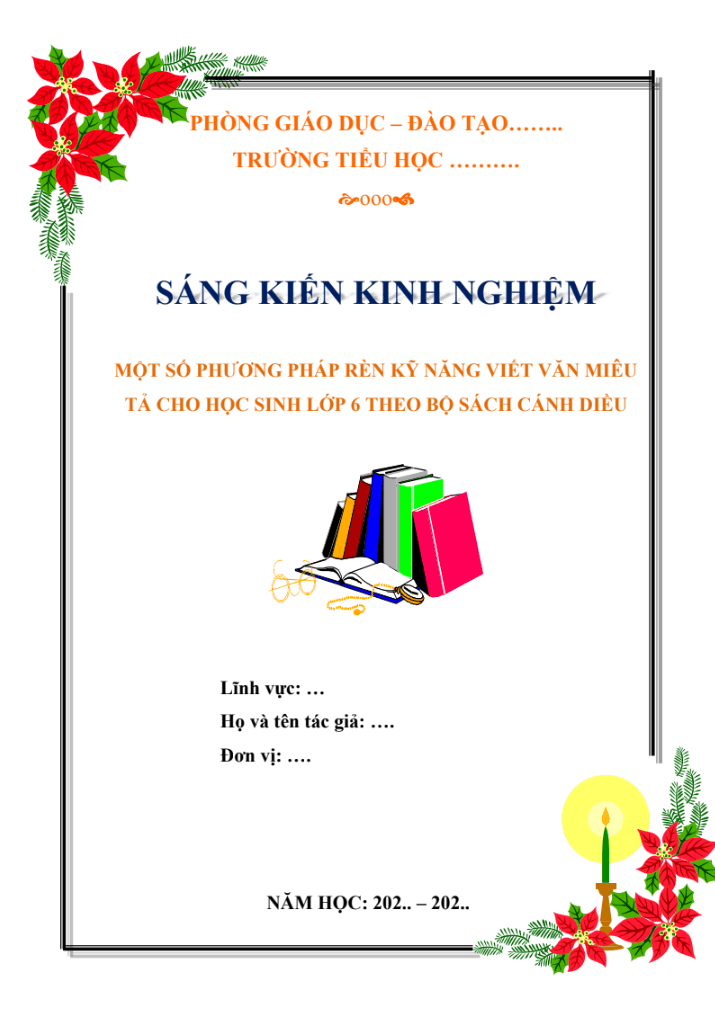Một số phương pháp rèn kỹ năng viết văn miêu tả cho học sinh lớp 6 theo bộ sách Cánh diều