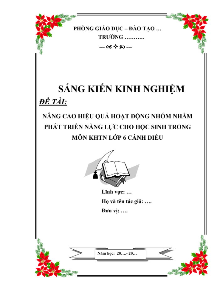 Nâng cao hiệu quả hoạt động nhóm nhằm phát triển năng lực cho học sinh trong môn KHTN lớp 6 Cánh Diều