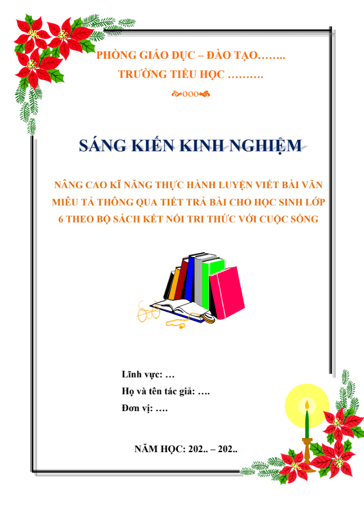 Nâng cao kĩ năng thực hành luyện viết bài văn miêu tả thông qua tiết trả bài cho học sinh lớp 6 theo bộ sách Kết nối tri thức