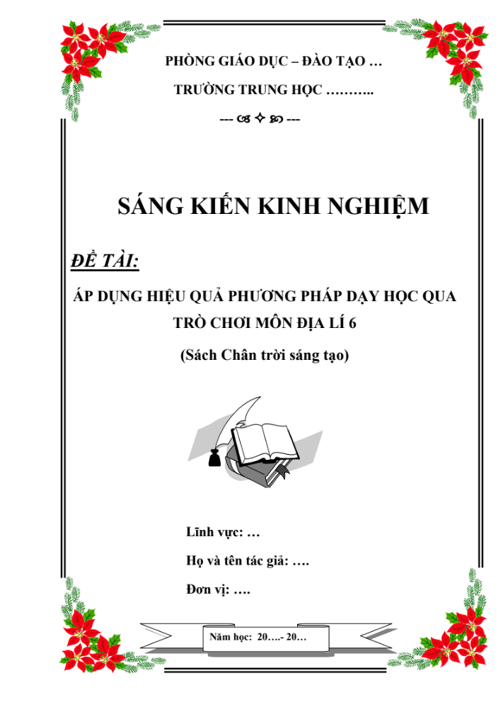 SKKN Áp dụng hiệu quả phương pháp dạy học qua trò chơi môn Địa lý 6 (Sách Chân trời sáng tạo)