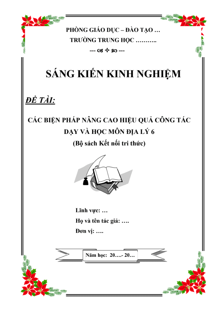SKKN Các biện pháp nâng cao hiệu quả công tác dạy và học môn Địa Lý 6 (Bộ sách Kết nối tri thức)