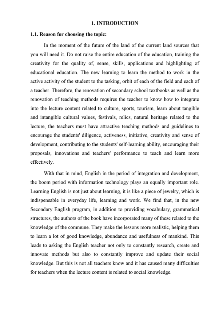 SKKN Content and methods of teaching some lessons related to social knowledge in English pilot class 6