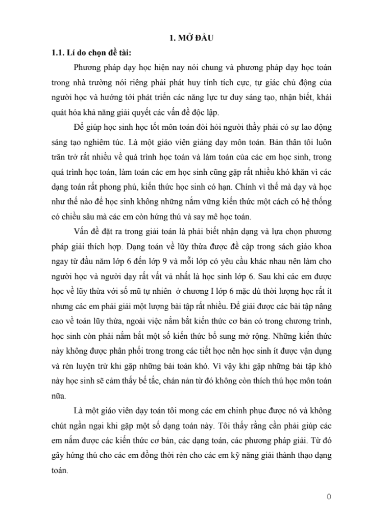 SKKN Hướng dẫn học sinh giải bài toán về lũy thừa trong bồi dưỡng học sinh giỏi lớp 6