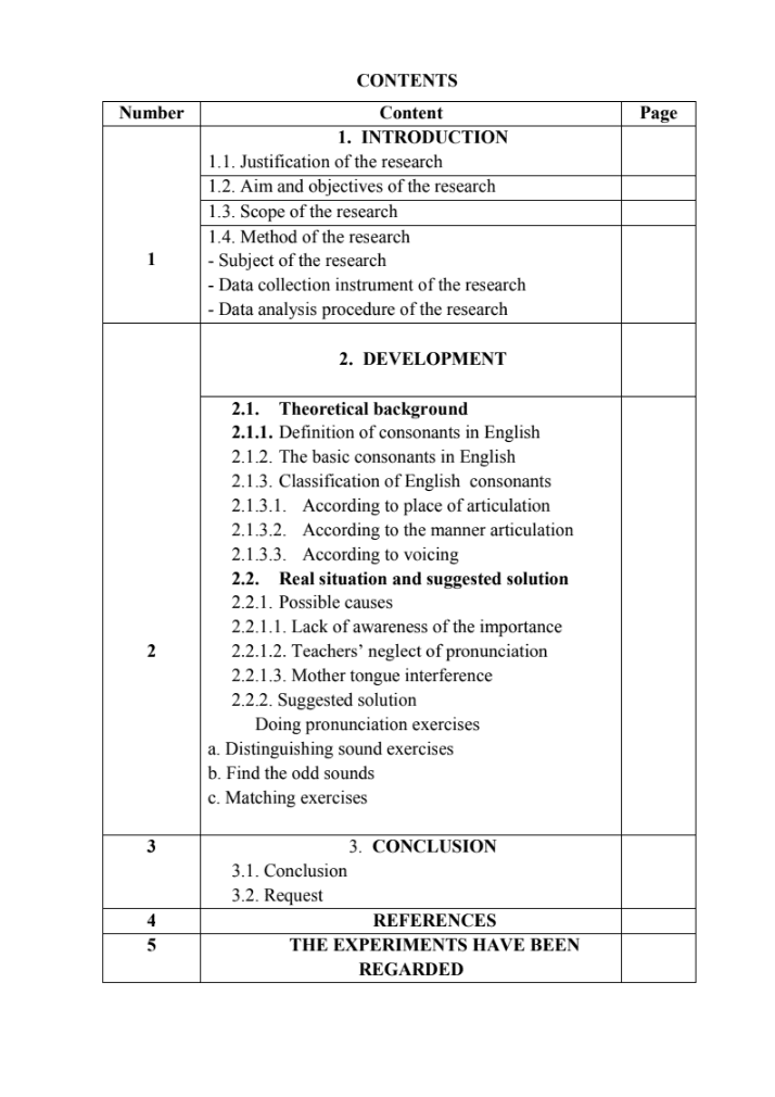 SKKN Improving the way to pronounce english consonants of grade – 6 students