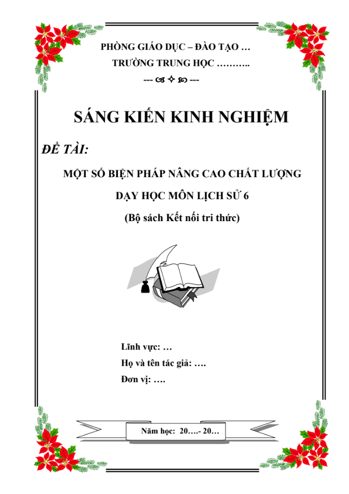 SKKN Một số biện pháp nâng cao chất lượng dạy học môn Lịch sử 6 (Bộ sách Kết nối tri thức)