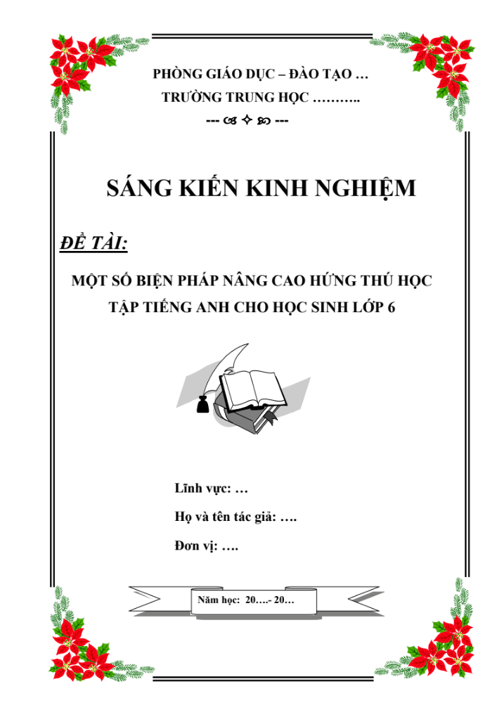 SKKN Một số biện pháp nâng cao hứng thú học tập tiếng Anh cho học sinh lớp 6 (Bộ sách GlobAL succes)