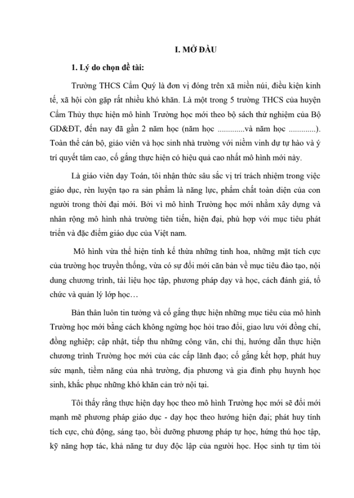 SKKN Phát huy tính chủ động, tích cực, sáng tạo của học sinh trong môn Toán 6