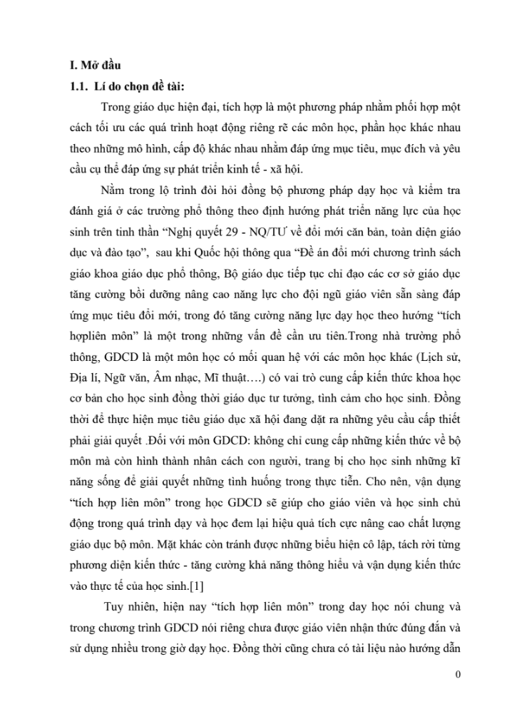 SKKN Tích hợp liên môn trong dạy học phần ngoại khóa – GDCD 6