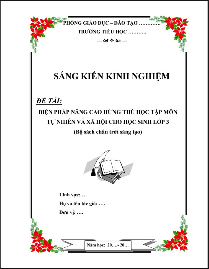 Biện pháp nâng cao hứng thú học tập môn tự nhiên và xã hội cho học sinh lớp 3 (Bộ sách chân trời sáng tạo)