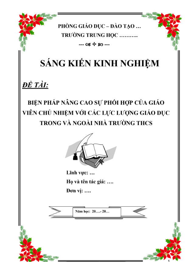 Biện pháp nâng cao sự phối hợp của giáo viên chủ nhiệm với các lực lượng giáo dục trong và ngoài nhà trường THCS