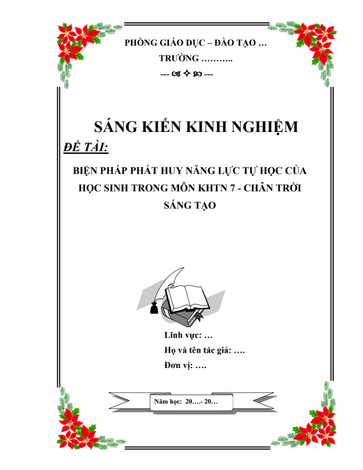 Biện pháp phát huy năng lực tự học của học sinh trong môn KHTN 7 – Chân trời sáng tạo