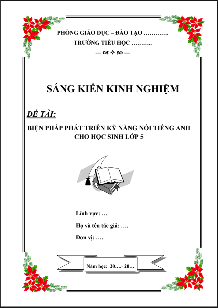 Biện pháp phát triển kỹ năng nói Tiếng Anh cho học sinh lớp 5 ( Sách thí điểm/Global/Smart start/Family&friend)