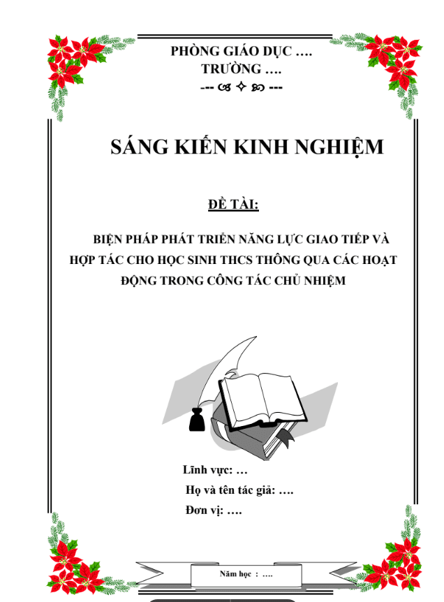 Biện pháp phát triển năng lực giao tiếp và hợp tác cho học sinh THCS thông qua các hoạt động trong công tác chủ nhiệm