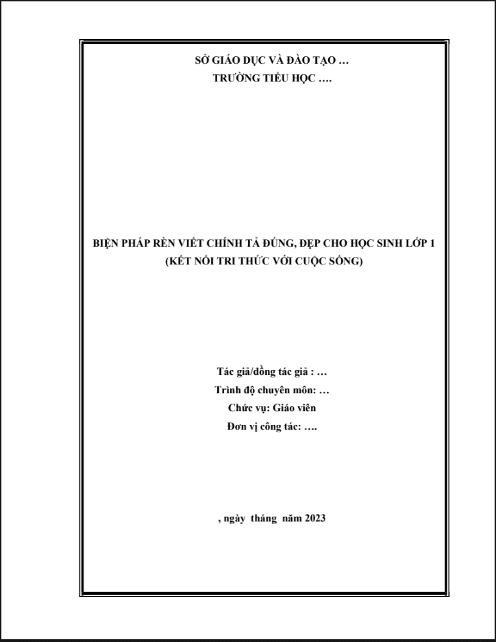 Biện pháp rèn viết chính tả đúng, đẹp cho học sinh lớp 1 (KNTT)