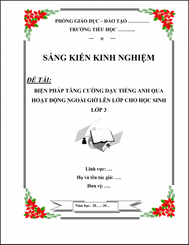 Biện pháp tăng cường dạy tiếng Anh qua hoạt động ngoài giờ lên lớp cho học sinh lớp 3 ( Sách Global/Smart start/Family&friend)
