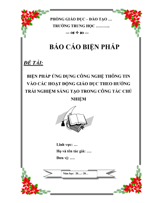 Biện pháp ứng dụng công nghệ thông tin vào các hoạt động giáo dục theo hướng trải nghiệm sáng tạo trong công tác chủ nhiệm