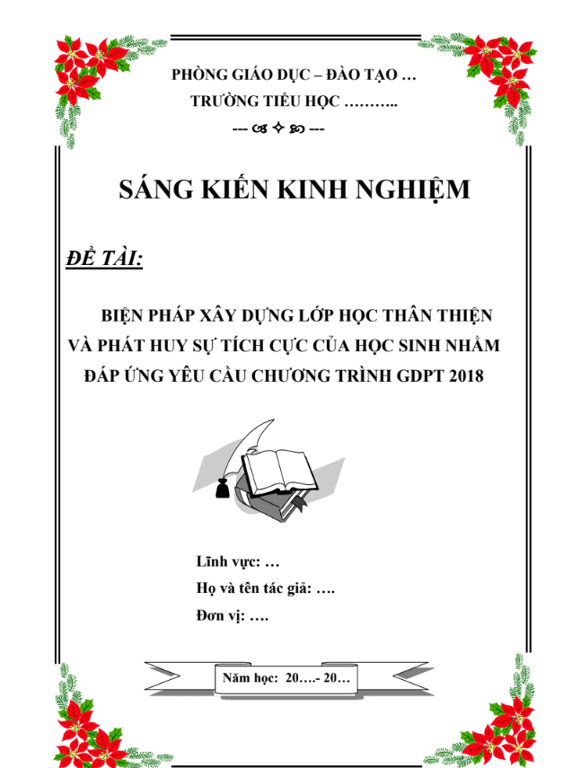 Biện pháp xây dựng lớp học thân thiện và phát huy sự tích cực của học sinh nhằm đáp ứng yêu cầu chương trình GDPT 2018