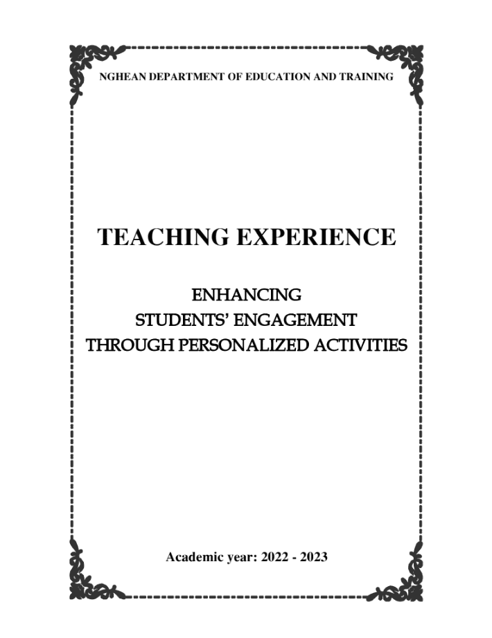 Enhancing students’ engagement through personalized activities