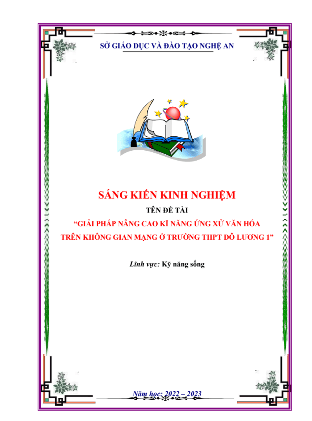 Giải pháp nâng cao kĩ năng ứng xử văn hóa trên không gian mạng ở trường thpt