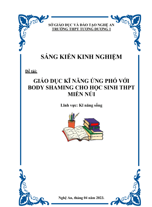 Giáo dục kĩ năng ứng phó với body shaming cho học sinh thpt miền núi