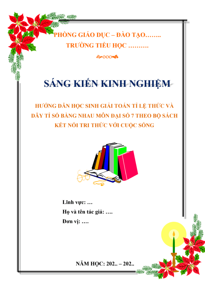Hướng dẫn học sinh giải toán Tỉ lệ thức và dãy tỉ số bằng nhau môn Đại số 7 theo bộ sách Kết nối tri thức với cuộc sống