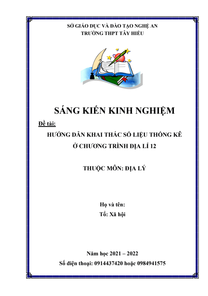 Hướng dẫn khai thác số liệu thống kê ở chương trình Địa lí 12