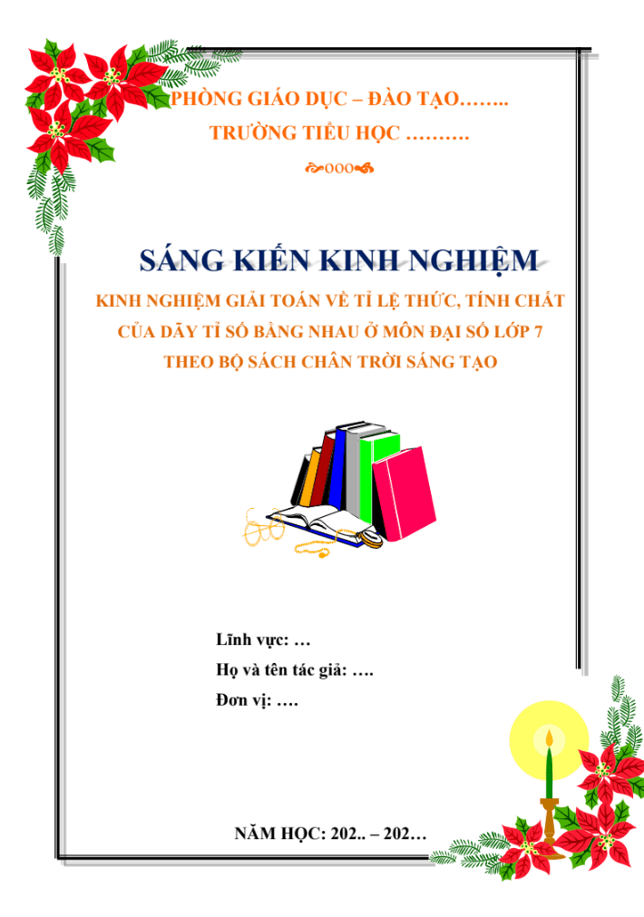 Kinh nghiệm giải toán về tỉ lệ thức, tính chất của dãy tỉ số bằng nhau ở môn Đại số lớp 7 theo bộ sách Chân trời sáng tạo
