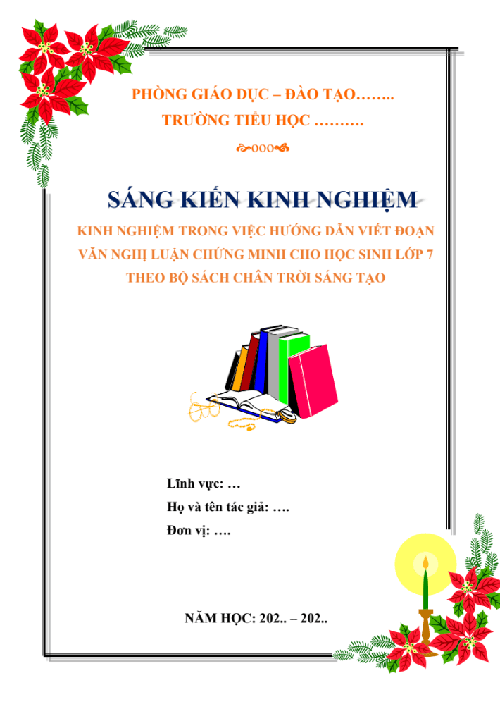 Kinh nghiệm trong việc hướng dẫn viết đoạn văn nghị luận chứng minh cho học sinh lớp 7 theo bộ sách Chân trời sáng tạo