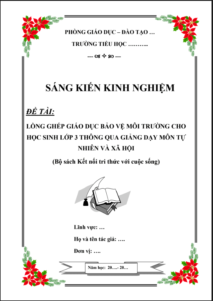 Lồng ghép giáo dục bảo vệ môi trường cho học sinh lớp 3 thông qua giảng dạy môn tự nhiên và xã hội (Bộ sách Kết nối tri thức với cuộc sống)