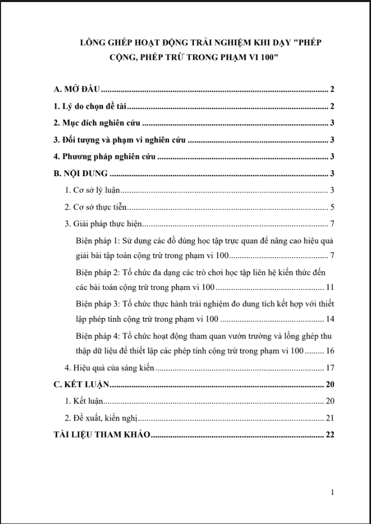 Lồng ghép hoạt động trải nghiệm khi dạy “Phép cộng, phép trừ trong phạm vi 100” lớp 2 (đủ 3 bộ sách)