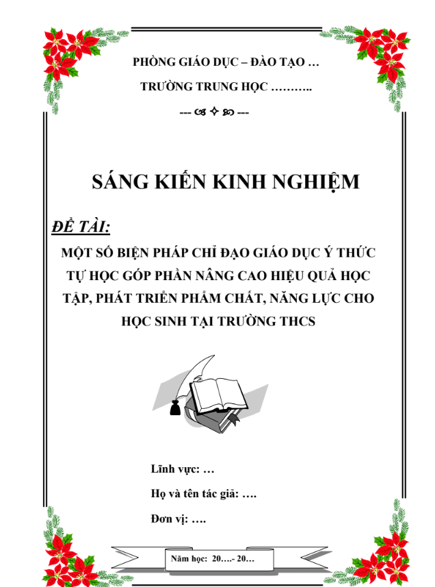 Một số biện pháp chỉ đạo giáo dục ý thức tự học góp phần nâng cao hiệu quả học tập, phát triển phẩm chất, năng lực cho học sinh tại trường THCS