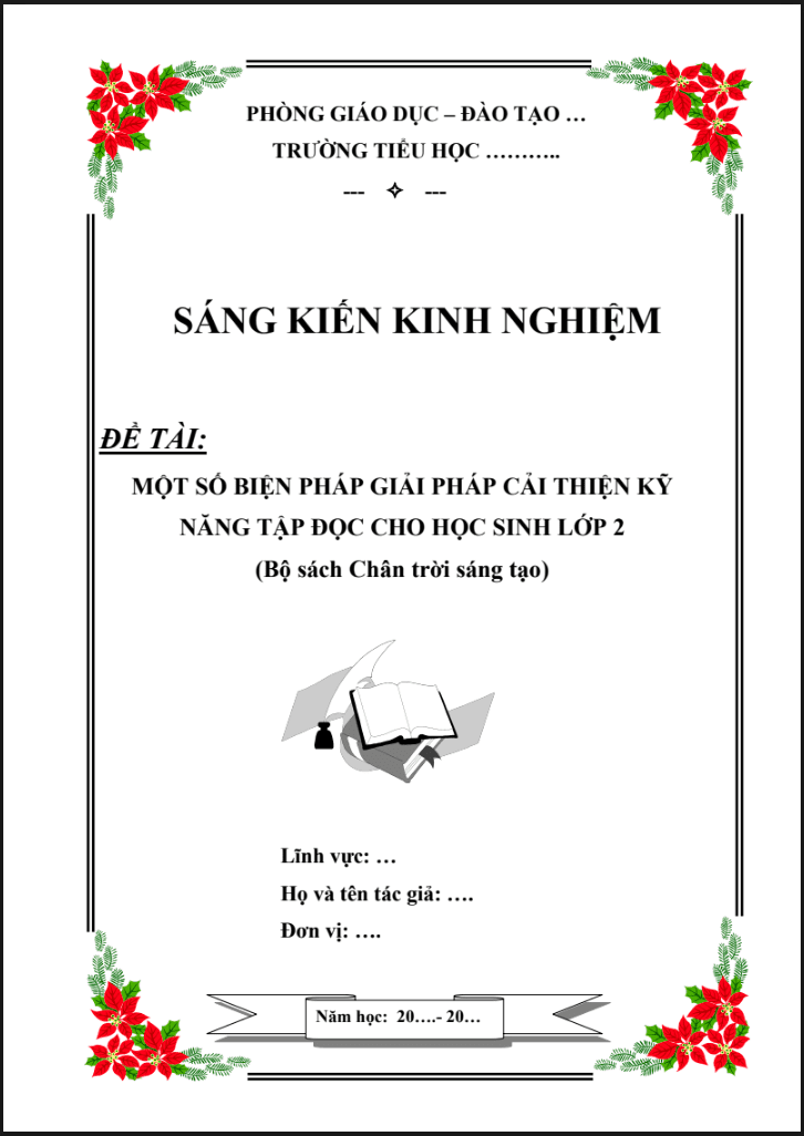 Một số biện pháp giải pháp cải thiện kỹ năng tập đọc cho học sinh lớp 2 (Bộ sách Chân trời sáng tạo)