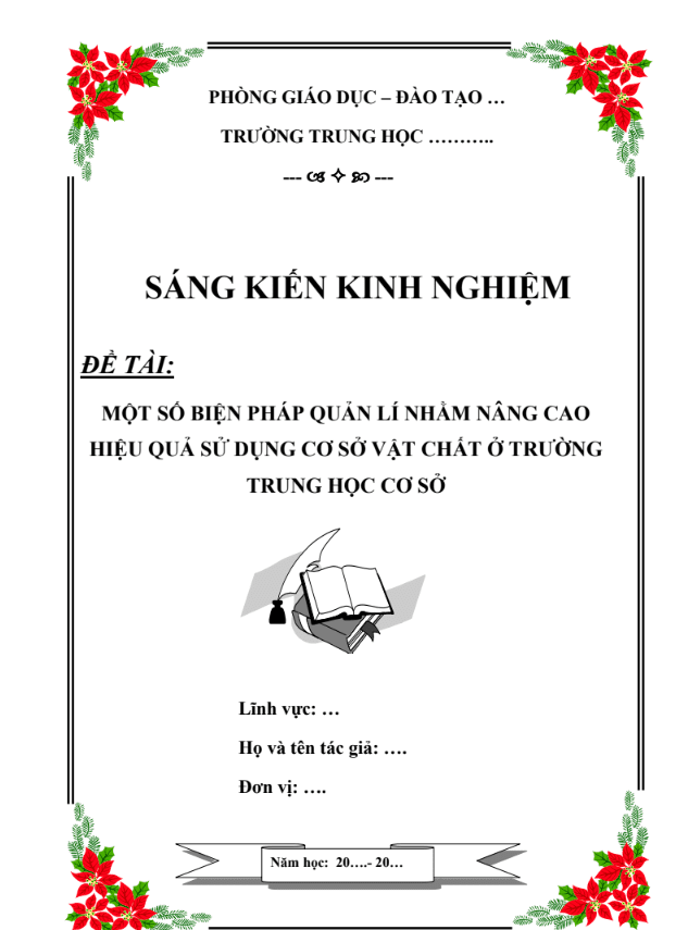 Một số biện pháp quản lí nhằm nâng cao hiệu quả sử dụng cơ sở vật chất ở trường trung học cơ sở