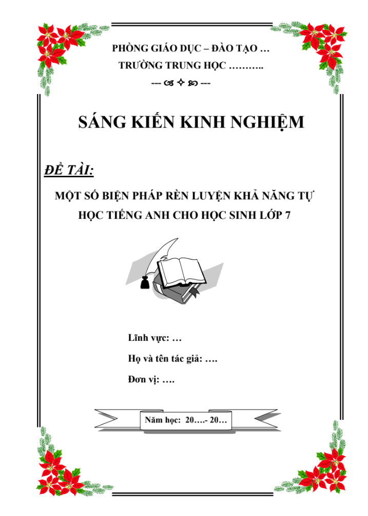 Một số biện pháp rèn luyện khả năng tự học tiếng Anh cho học sinh lớp 7  ( Sách Global/Smart start/Friend plus)
