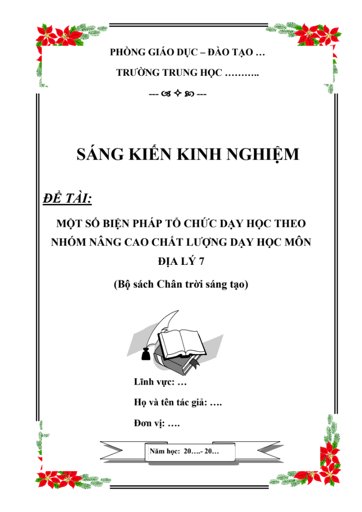 Một số biện pháp tổ chức dạy học theo nhóm nâng cao chất lượng dạy học môn Địa lý 7 (Sách Chân trời sáng tạo)