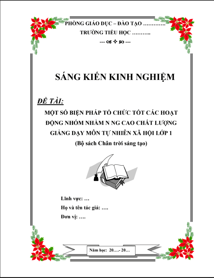 Một số biện pháp tổ chức tốt các hoạt động nhóm nhằm nâng cao chất lượng giảng dạy môn tự nhiên xã hội lớp 1 (Bộ sách Chân trời sáng tạo)