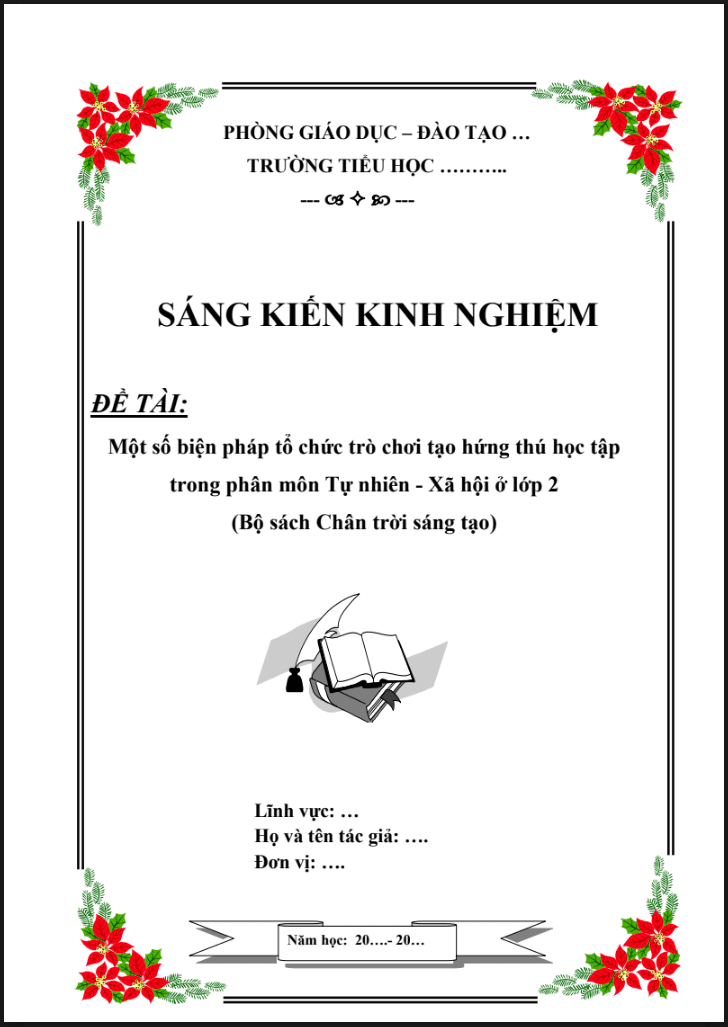 Một số biện pháp tổ chức trò chơi tạo hứng thú học tập trong phân môn Tự nhiên – Xã hội ở lớp 2  (Bộ sách Chân trời sáng tạo)